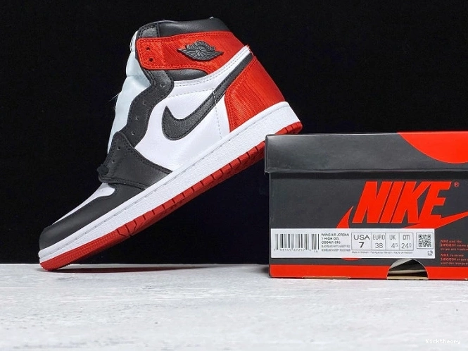 Kicktheory High Jordan Satin Black 1 Retro Air CD0461-016 Toe 0812